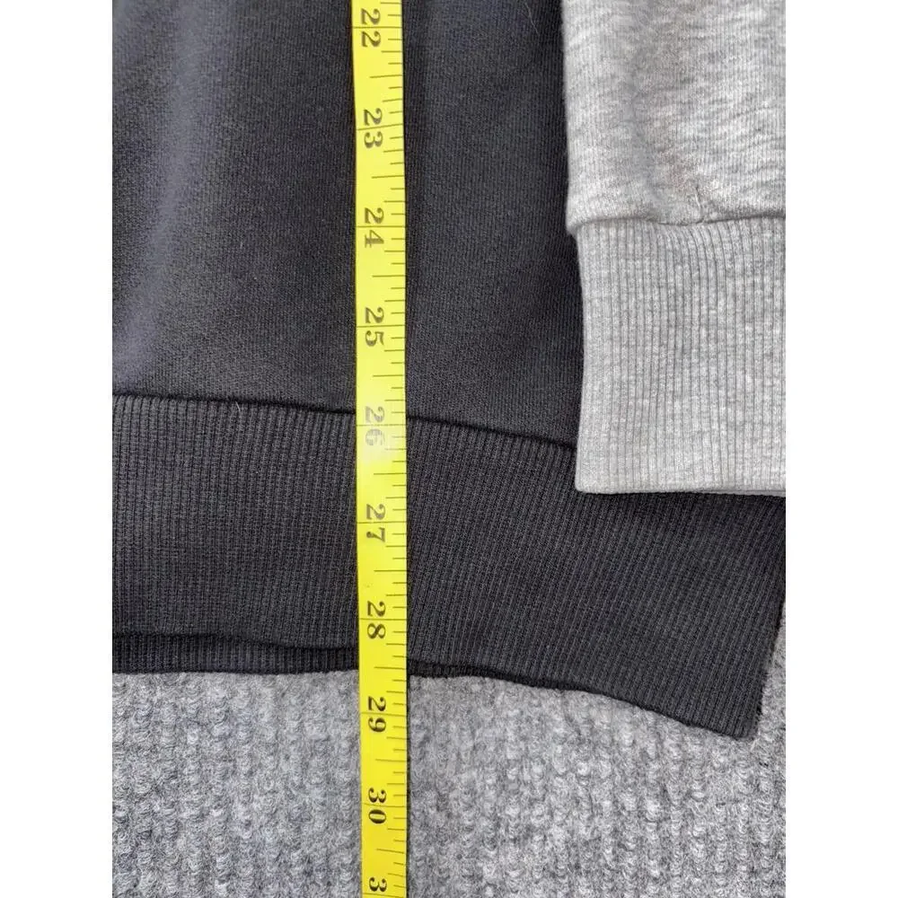 Adidas Sweatshirt Adult XL Gray Black Trefoil Logo Fleece Crewneck Streetwear - Picture 9 of 11